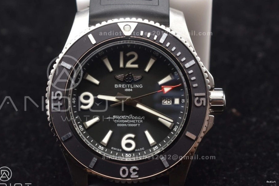 Black Black Superocean 467 Black 1:1 Bezel On Best Dial Edition Automatic TF Rubber A Strap 44 Durable 0715